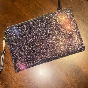 Charming Charlie Sparkling Black and Purple Wristlet